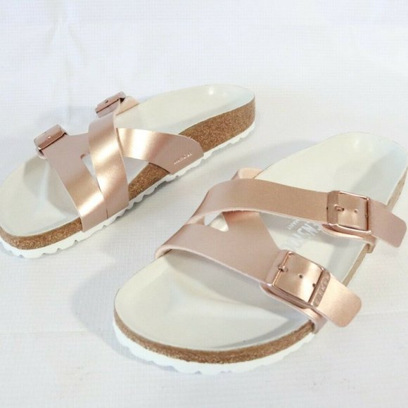 Birkenstock Shoes - Birkenstock Yao Hex Sandal Metallica Copper Narrow